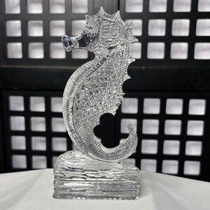 🤍 Waterford Crystal Seahorse Figurine 7" Vintage Retired Ireland Collectible 🤍